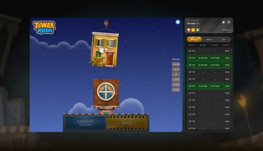Original Tower Rush floor-stacking screen