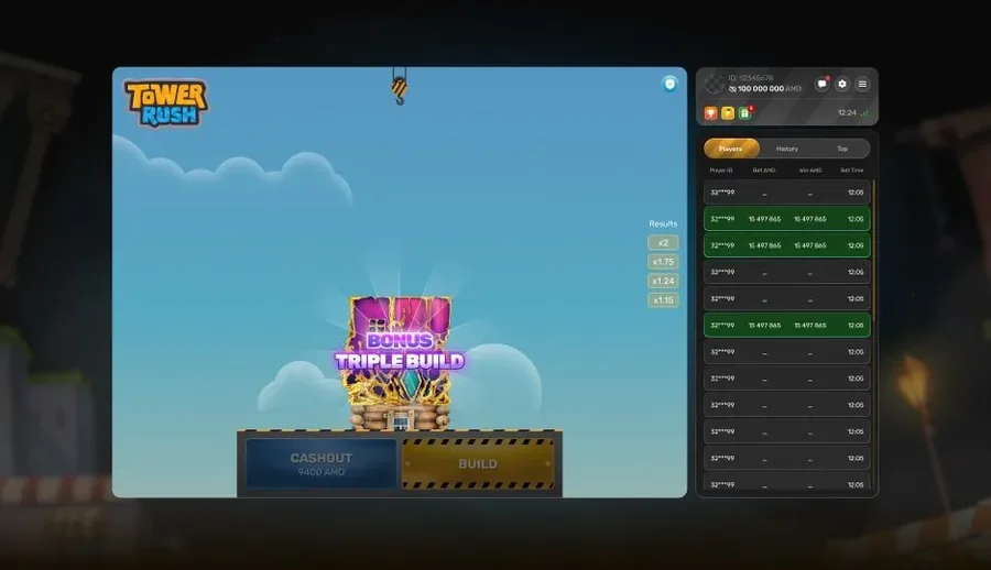 Original Tower Rush game screen